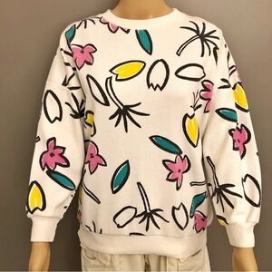 Vintage Oversized Multicolored Artsy Colorful Pattern Sweatshirt Sweater Jumper.